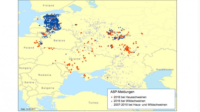 ASP-Meldungen in Osteuropa zwischen 2007 und 2016
