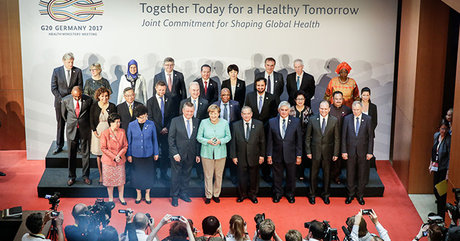 Gemeinsam die Welt vor Gesundheitsgefahren zu sch&uuml;tzen ist ein wichtiges Anliegen des Treffens. Foto: Bundesregierung/Denzel 
