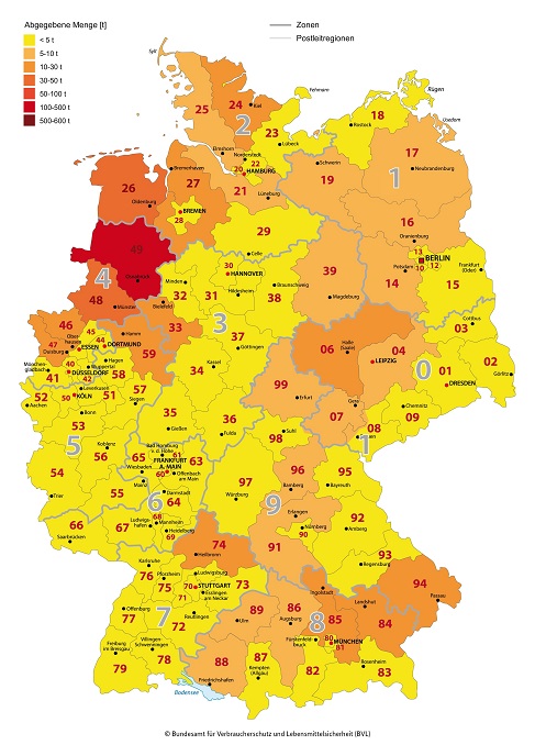  Regionale Zuordnung der Antibiotika-Abgabemengen 