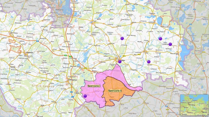 ASP-Seuchenlage in Mecklenburg-Vorpommern entspannt sich. Quelle: Landkreis Ludwigslust-Parchim